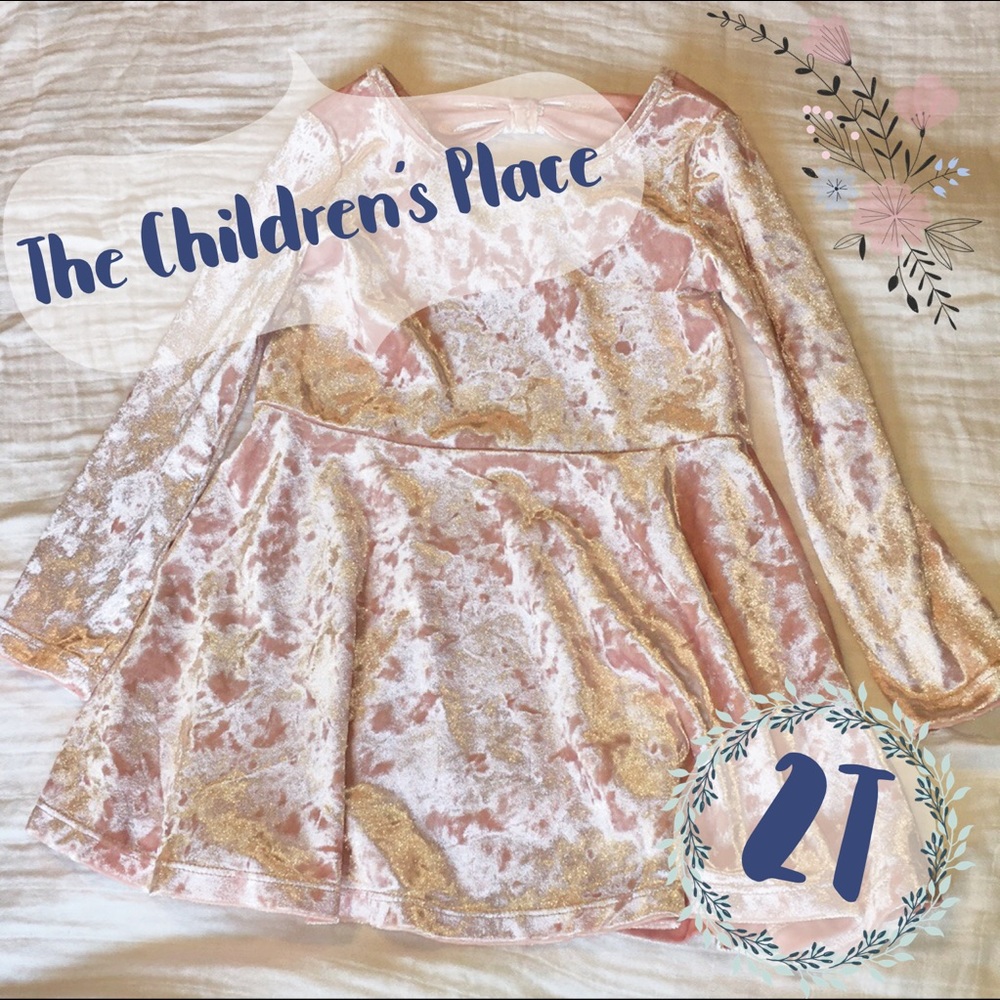 Pink faux velvet dress